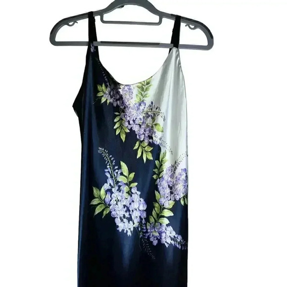 Jones New York NWT Women’s Navy Floral Slip Dress Adjustable Strap‎ Large - Picture 3 of 7
